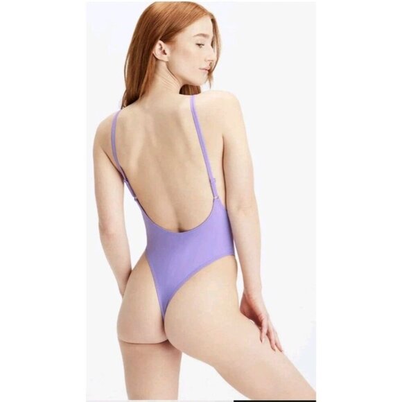Women's Size L Fabletics Lavender Color Noa Sexy One Piece Swimsuit NWT - Picture 2 of 11